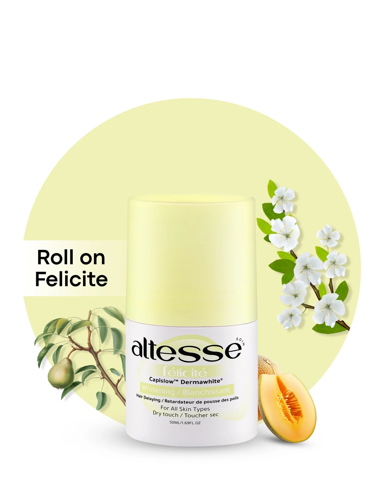 Whitening and Hair Delaying Roll-On Deodorant Félicité 50ml